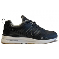 New Balance 574 черные кожаные матовые