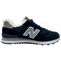 Кроссовки New Balance 574 синие с мехом