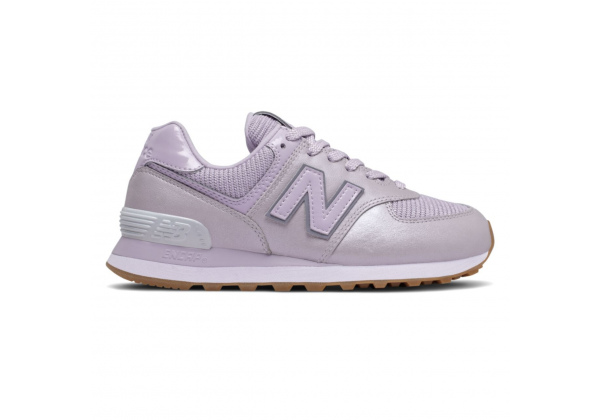 New Balance женские кроссовки 574 фиолетовые кожаные
