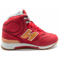  Кроссовки New Balance 574 зимние с мехом красные