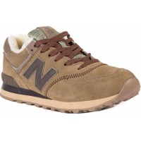 Кроссовки New Balance 574 зимние коричневые