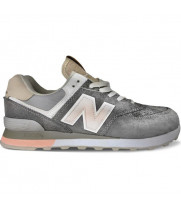 Кроссовки New Balance 574 женские серые с красным