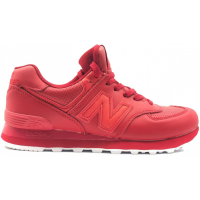 Кроссовки New Balance 574 красные замшевые