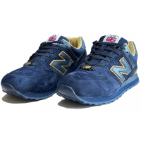 Кроссовки New Balance 574 темно-синие замшевые
