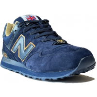 Кроссовки New Balance 574 темно-синие замшевые