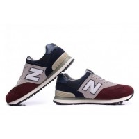 Кроссовки New Balance 574 Сине-бежево-бордовые