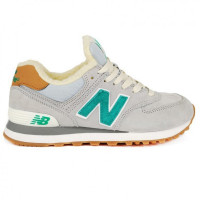 New Balance женские кроссовки 574 Серо-зеленые