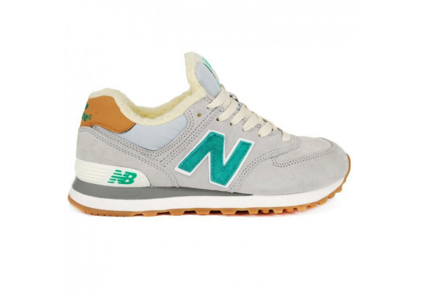 New Balance женские кроссовки 574 Серо-зеленые